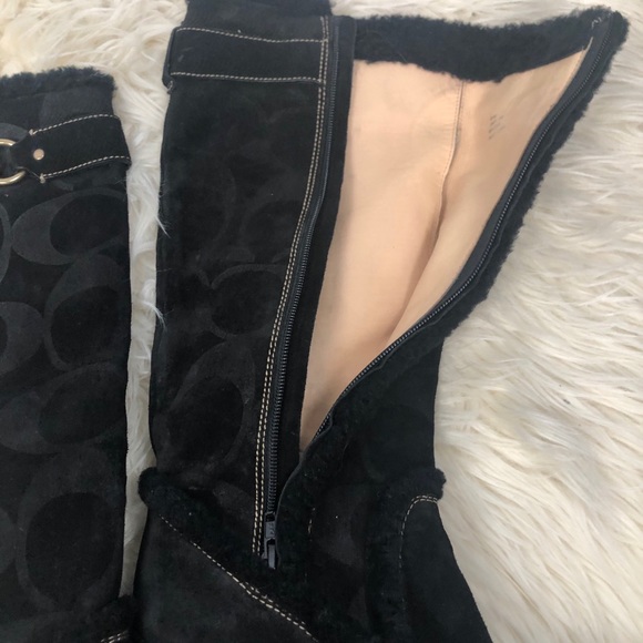 PRICE DROP Coach Wedge Suede & Shearling Boots - Picture 10 of 10
